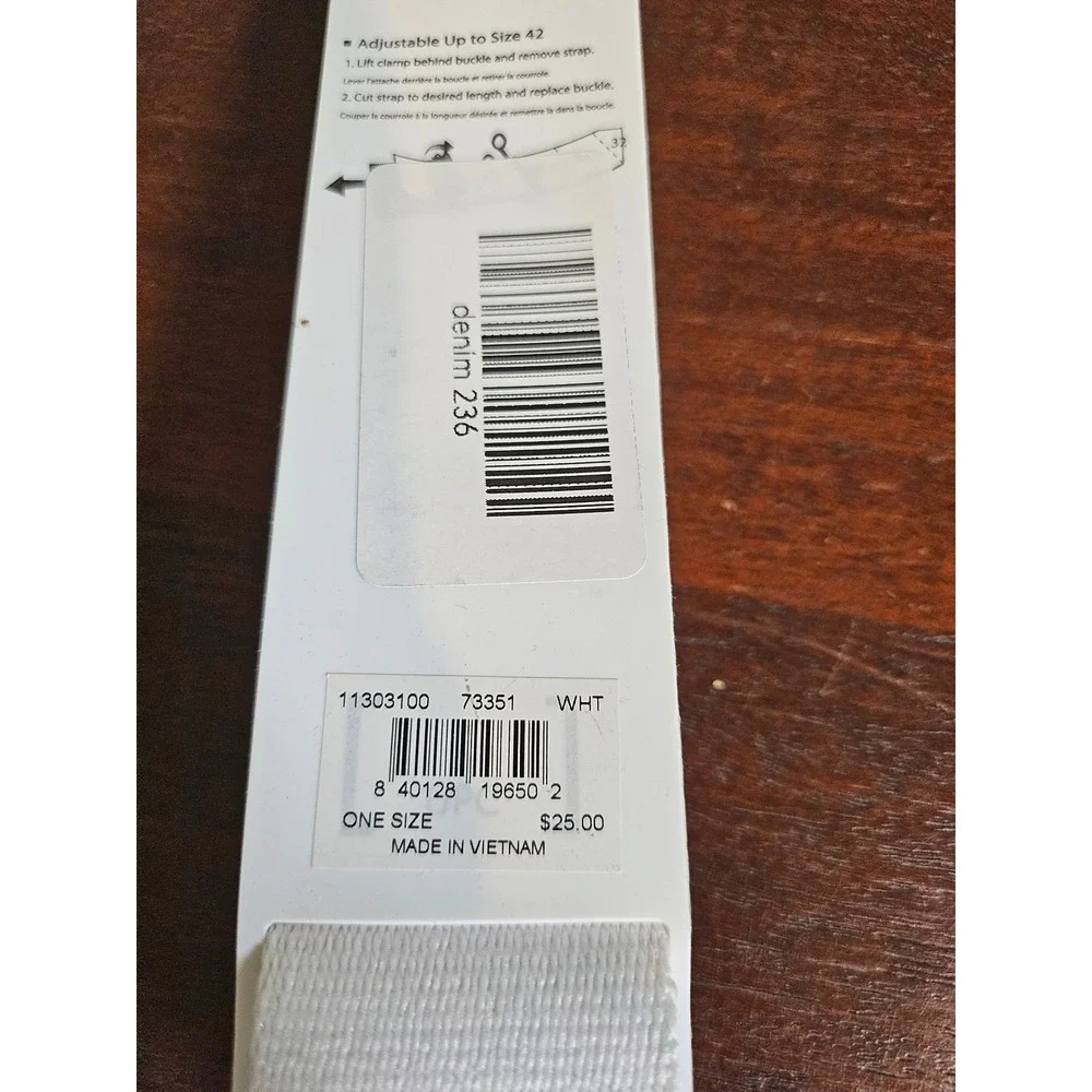 Nike Web Belt Mens One Size White Reversible Adjustable Golf Logo Buckle